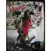 Tableaux, toiles Forme Grande Plaque métal de collection Vespa Rose