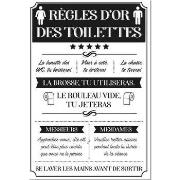 Tableaux, toiles Sud Trading Cadre en toile Règles des toilettes blanc