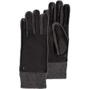 Gants Isotoner Gants Femme tactiles cuir d'agneau / maille Noir