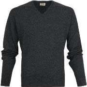 Sweat-shirt William Lockie Pull Laine d'Agneau Col-V Anthracite