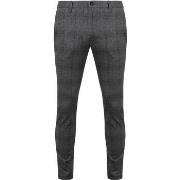 Pantalon Alberto Pantalon Rob Stretch A Carreaux Anthracite