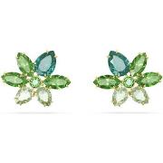 Boucles oreilles Swarovski Clous d'oreilles Gema fleur verte