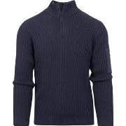 Sweat-shirt Suitable Pull Demi-Zip Noord Bleu Marine