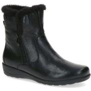 Bottines Caprice black nappa casual closed booties