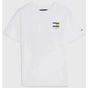 T-shirt enfant Tommy Hilfiger KB0KB08328 FLAG TEE-YBR WHITE