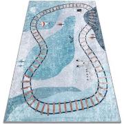 Tapis Rugsx Tapis lavable JUNIOR 52243.801 Voies ferrées pour 80x150 c...