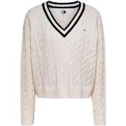 Sweat-shirt Tommy Jeans Pull Ref 62084 YBH Blanc