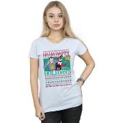 T-shirt Dc Comics Joker And Harley Quinn Ha Ha Happy Holidays