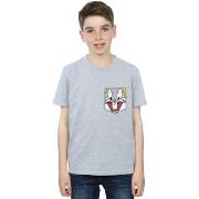 T-shirt enfant Dessins Animés Bugs Bunny Face Faux Pocket