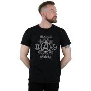 T-shirt Marvel Avengers Infinity War Distressed Metal Icons