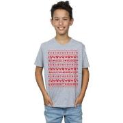 T-shirt enfant Disney Mickey And Minnie Christmas Fair Isle