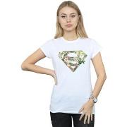 T-shirt Dc Comics Supergirl Floral Shield