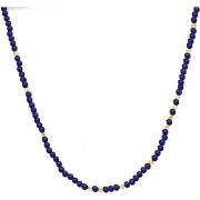 Collier Orusbijoux Collier Argent Doré Simple Perles Lapis Lazuli