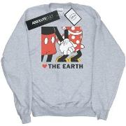 Sweat-shirt Disney Mickey Mouse Heart The Earth