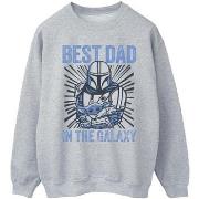 Sweat-shirt Disney Mandalorian Best Dad Galaxy