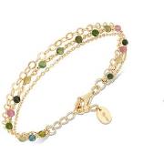 Bracelets Orusbijoux Bracelet Argent Doré Triple Chaine Petite Perles ...