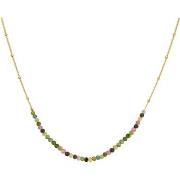 Collier Orusbijoux Collier Chaîne Argent Doré Avec Perles Tourmaline