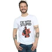 T-shirt Marvel I'm With Stupid