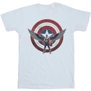 T-shirt Marvel Falcon And The Winter Soldier Captain America Shield Po...