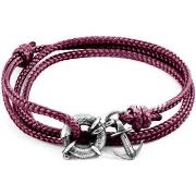 Bracelets Anchor &amp; Crew Bracelet Ancre Clyde Argenté Et Corde