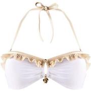 Maillots de bain Brigitte Bardot Haut de maillot bandeau blanc/or Palm...