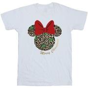 T-shirt enfant Disney Minnie Mouse Leopard Christmas