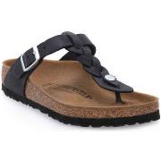 Mules Birkenstock GIZEH BRAIDED BLK OILED CALZ S
