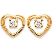 Boucles oreilles Brillaxis Boucles d'oreilles coeur avec pierres