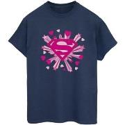 T-shirt Dc Comics Superman Pink Hearts And Stars Logo