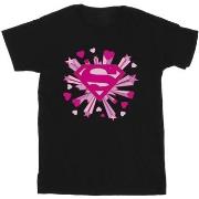 T-shirt Dc Comics Superman Pink Hearts And Stars Logo