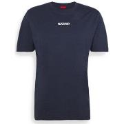 T-shirt BOSS T-shirt Durned_U211 bleu avec logo brodé