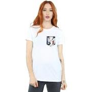 T-shirt Dessins Animés Pepe Le Pew Face Faux Pocket