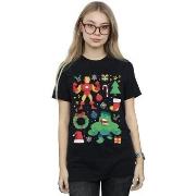 T-shirt Marvel Iron Man And Hulk Christmas Day