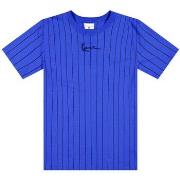 T-shirt Karl Kani T-SHIRT SMALL SIGNATURE PINSTRIPE TEE BLEU