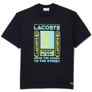 T-shirt Lacoste T-SHIRT RELAXED FIT A IMPRIMÉ RENÉ BLEU MARINE