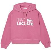 Sweat-shirt Lacoste SWEATSHIRT À CAPUCHE FEMME OVERSIZE FIT ROSE AVEC ...