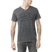 T-shirt Von Dutch T-shirt coton délavé col V