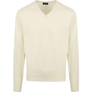 Sweat-shirt William Lockie Pull Col-V Agneline Ecru