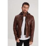 Veste Daytona BISHOP HOOD LAMB PAOLO DARK COGNAC