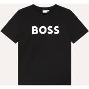 T-shirt enfant BOSS T-shirt noir pour enfant avec logo contrasté