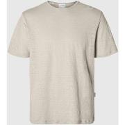 T-shirt Selected 16089504 BETH LINEN SS-OATMEL