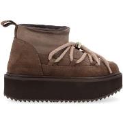 Boots Inuikii Baskets Bottine Classic Platform en cuir taupe