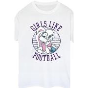 T-shirt Dessins Animés Lola Bunny Girls Like Football