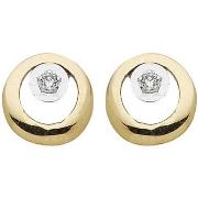 Boucles oreilles Brillaxis Boucles d'oreilles rond ajouré et diamants