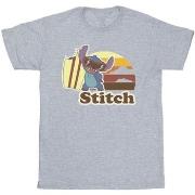 T-shirt Disney Lilo And Stitch Bitten Surfboard