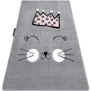 Tapis Rugsx Tapis PETIT CAT CHAT COURONNE gris 160x220 cm