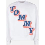 Sweat-shirt Tommy Jeans SWEAT Homme College Boxy Blanc