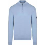 Sweat-shirt Suitable Race Pull Demi-Zip Bleu Clair