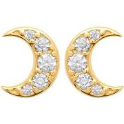 Boucles oreilles Brillaxis Boucles d'oreilles puces lune plaqué or 3mi...