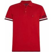 T-shirt Tommy Hilfiger Polo à liserés rouge en coton bio